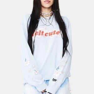 Revolve BSR by Samii Ryan felt cute daisy pastel blue sweatshirt